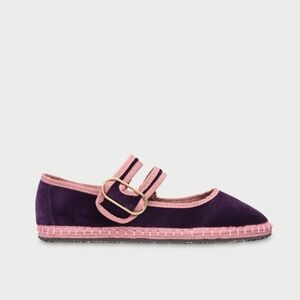 New: Purple and Pink Flabelus Matilda Velvet Shoes